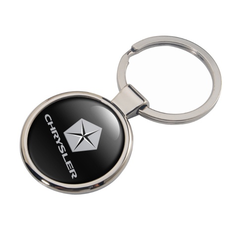 Chrysler Key Fob Metal Black Light Grey Penta Logo Design
