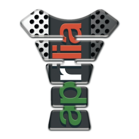 Aprilia Tank Protector Perforated White Gray Base Colorful Logo 