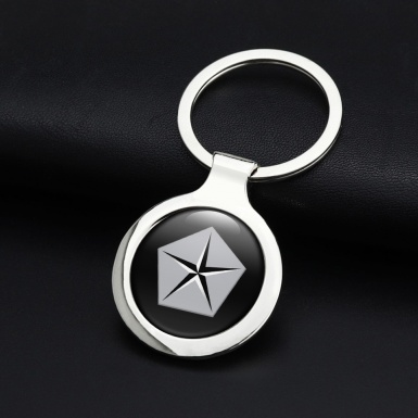 Chrysler Key Holder Metal Black Light Grey Penta Big Logo