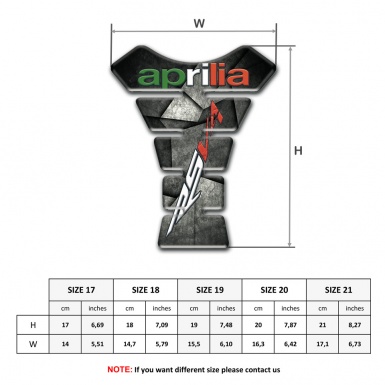 Aprilia Tank Guard Pads Mixed Gray Black Colors Model 