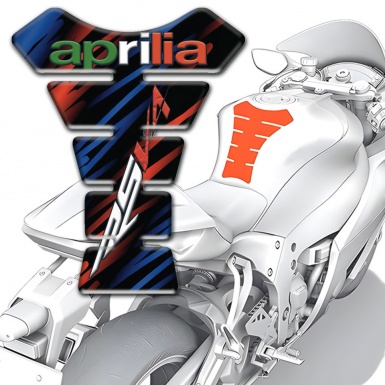 Aprilia Tank Guard Pads Blue Red Patterns RSV4 Logo 