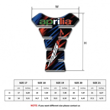 Aprilia Tank Guard Pads Blue Red Patterns RSV4 Logo 