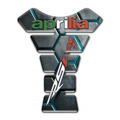 Aprilia Tank Fuse Turquoise Motive with Gray Figures Design 