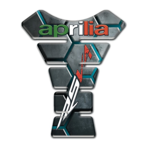 Aprilia Tank Fuse Turquoise Motive with Gray Figures Design 