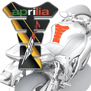 Aprilia Tank Pad Motorbike Diagonal Yelllow Band Decoration 