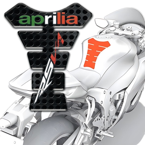 Aprilia Tank Guard Pads Perforated Black Surface Design RSV4 Model 
