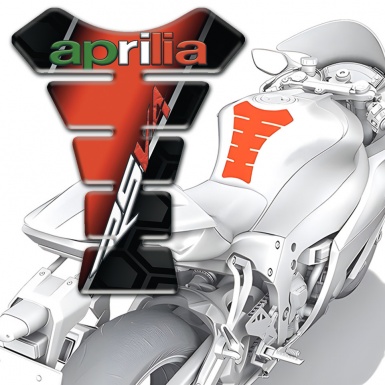 Aprilia Tank Pad Motorbike Red Black Design RSV 4 Style 