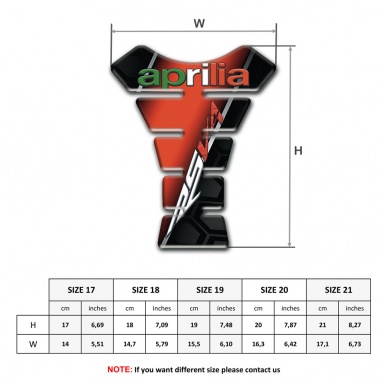 Aprilia Tank Pad Motorbike Red Black Design RSV 4 Style 