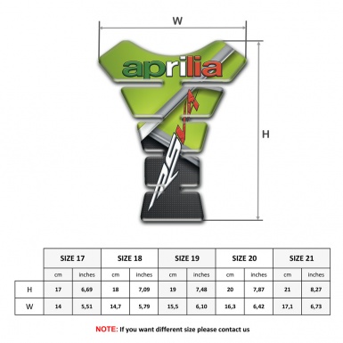 Aprilia Tank Pad Motorbike Green Black Print RSV4 Model 