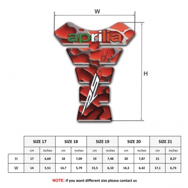Aprilia Tank Guard Pads RSV4 Model with Red Clouds Effect 