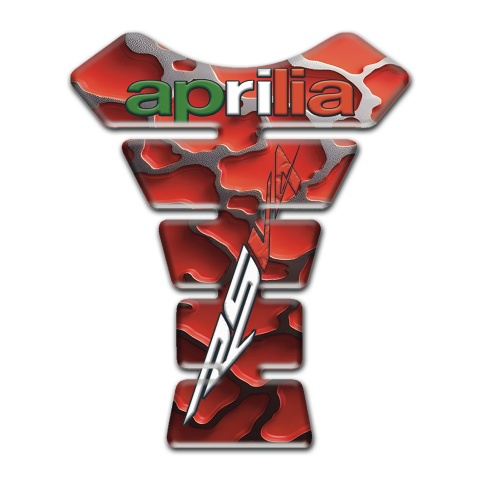 Aprilia Tank Guard Pads RSV4 Model with Red Clouds Effect 