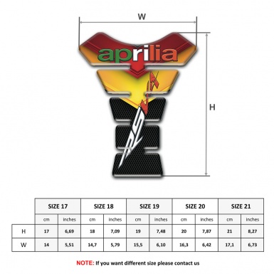 Aprilia Tank Pad Protector Red Yellow Base RSV4 style 