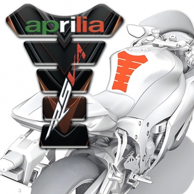 Aprilia Tank Pad Motorbike Black Brown Design RSV4 Style 