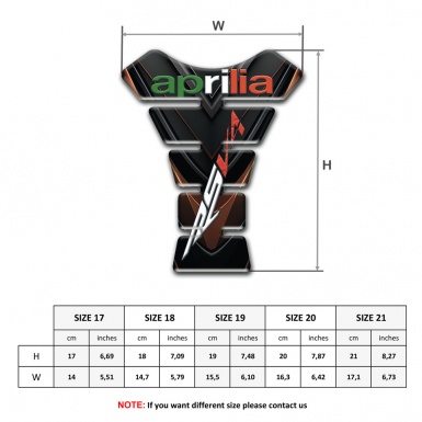 Aprilia Tank Pad Motorbike Black Brown Design RSV4 Style 