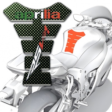Aprilia Tank Pad Motorbike Design with Green Dots 
