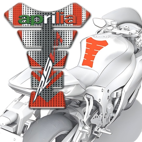 Aprilia Tank Protector Design with Silver Red Colors RSV4 Style 