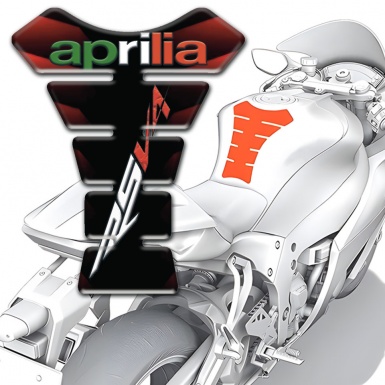 Aprilia Tank Pad Protector Design with Black Red Colors RSV4 Style 