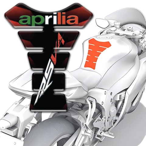 Aprilia Tank Pad Protector Design with Black Red Colors RSV4 Style 