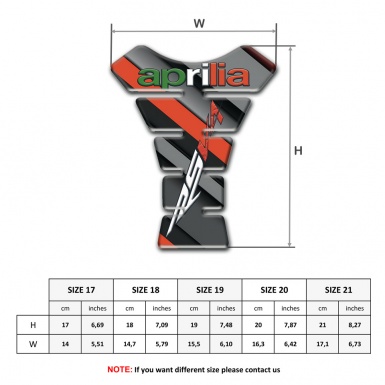 Aprilia Tank Pad Motorbike RsV4 Style Diagonal Decoration Design 