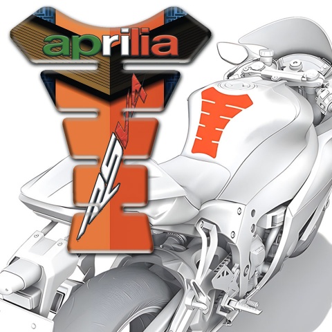 Aprilia Tank Guard Pads Orange Nuances Base RSV4 Logo 