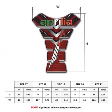 Aprilia Tank Guard Pads Red With Nikel details Base RSV4 Logo 