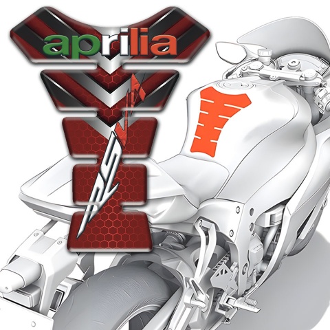Aprilia Tank Guard Pads Red With Nikel details Base RSV4 Logo 