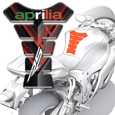 Aprilia Tank Pad Motorbike Silicone Sticker with RSV4 logo 