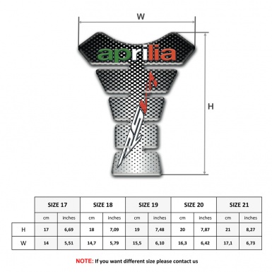 Aprilia Tank Guard Pads Silver Black Design RSV4 Style