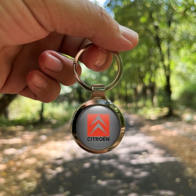 Citroen Key Fob Metal Dark Carbon Red Rectangle Edition
