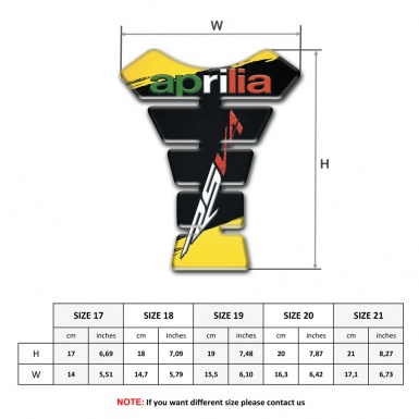 Aprilia Tank Guard Pads |Yellow Black Paintind Design RSV4 Logo