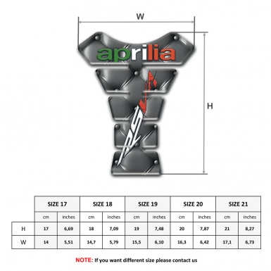 Aprilia Tank Pad Protector Gray Leather Base RSV4 Style 