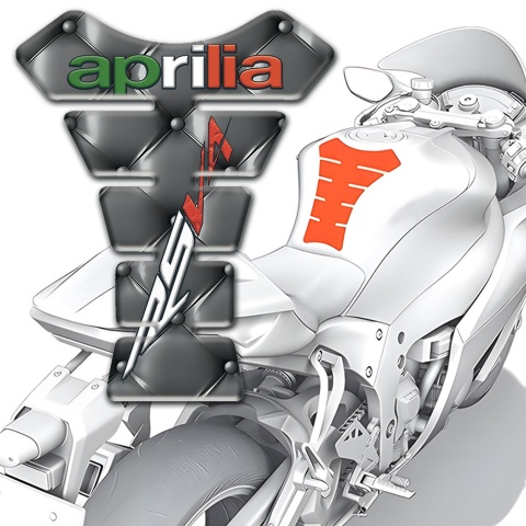 Aprilia Tank Pad Protector Gray Leather Base RSV4 Style 
