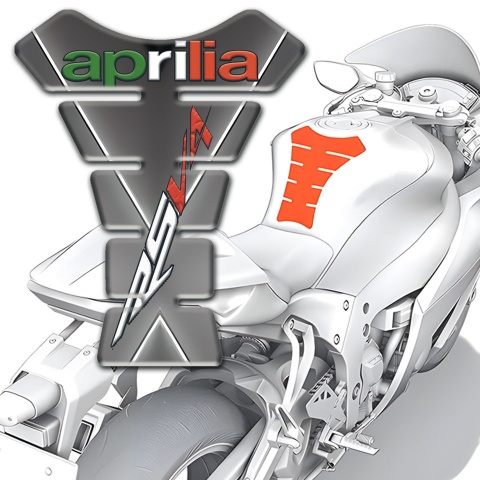 Aprilia Tank Pad Protector Gray with White Stripe Design RSV4 Style 