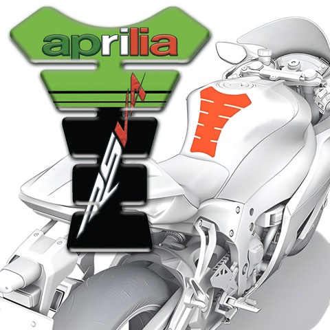 Aprilia Tank Pad Protector Green Black Design RSV4 Style 