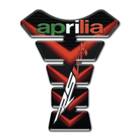 Aprilia Tank Pad Motorbike Black with V Shape Red Decoration RSV4 Model 