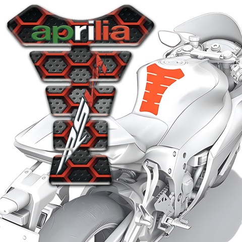 Aprilia Tank Pad Protector 3d Red Grid Design RSV4 Style 