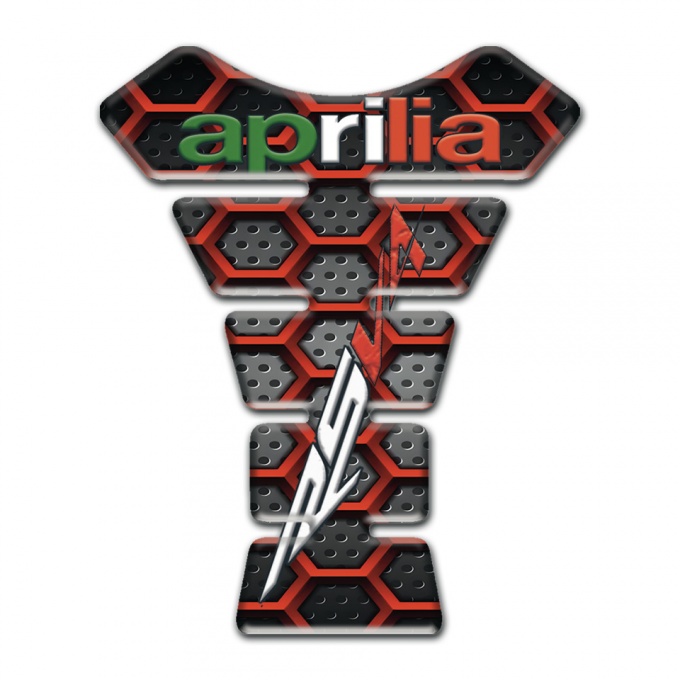 Aprilia Tank Pad Protector 3d Red Grid Design RSV4 Style 