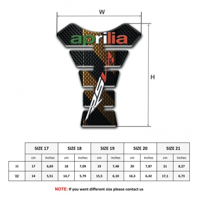 Aprilia Tank Protector RSV4 Model Black Brown Decoration 