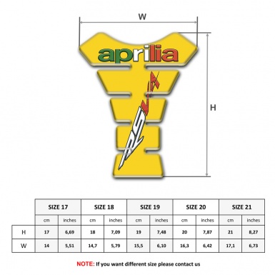 Aprilia Tank Protector Yellow Model RSV4 Logo 