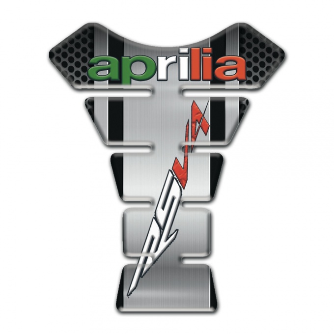 Aprilia Tank Pad Motorbike Metal Panel Effect with RSV 4 Logo 