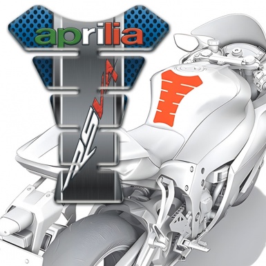 Aprilia Tank Pad Protector Blue Perforated Base RSV4 Logo 