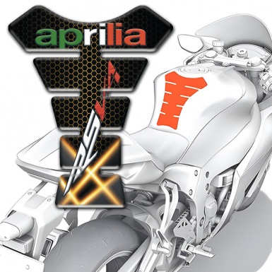 Aprilia Tank Fuse Orange Lights Base RSV4 Logo 