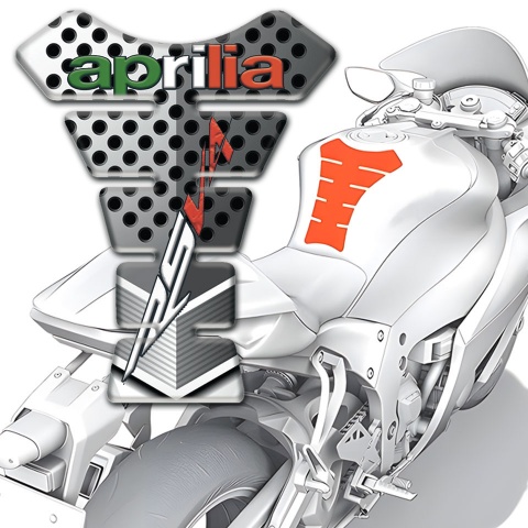 Aprilia Tank Guard Pads Perforated Design RSV4 Logo 