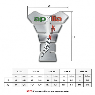 Aprilia Tank Pad Motorbike Silver Model with RSV4 Logo 
