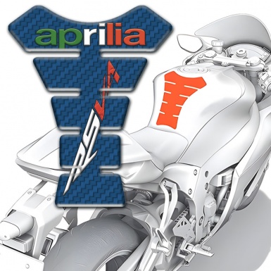 Aprilia Tank Guard Pads Navy Blue Carbon Base RSV4 Logo 