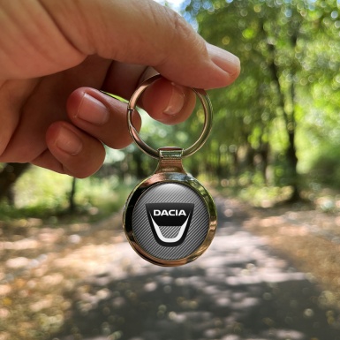 Dacia Keychain Metal Dark Carbon Black Logo Design