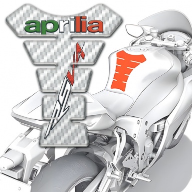 Aprilia Tank Fuse White Carbon RSV4 Logo 