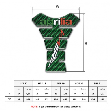 Aprilia Tank Pad Motorbike Green Carbon RSV4 Logo 