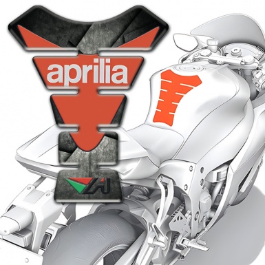 Aprilia Tank Pad Motorbike Gray Black Base Modern Logo Style 