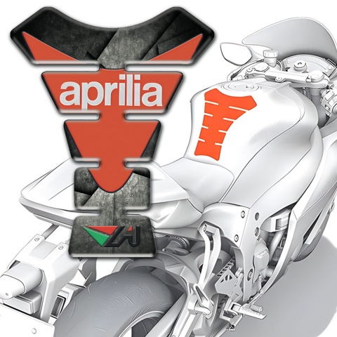 Aprilia Tank Pad Motorbike Gray Black Base Modern Logo Style 